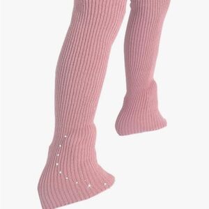 Pink Ribbed Knit Leg Warmers